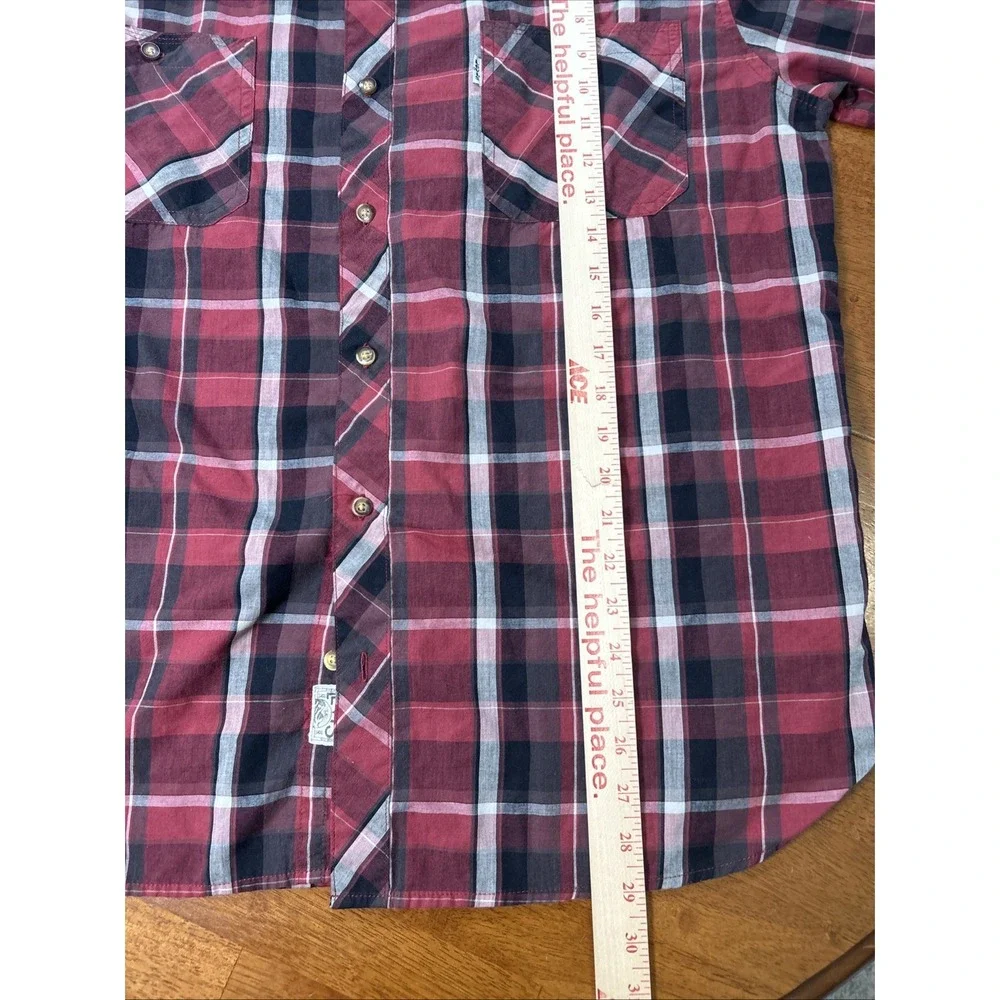 Levi's Plaid Button Down Shirt Men's Side XL Red Long Sleeve